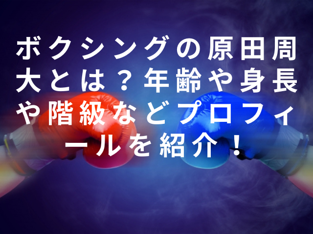 ボクシングの原田周大とは？年齢や身長や階級などプロフィールを紹介！